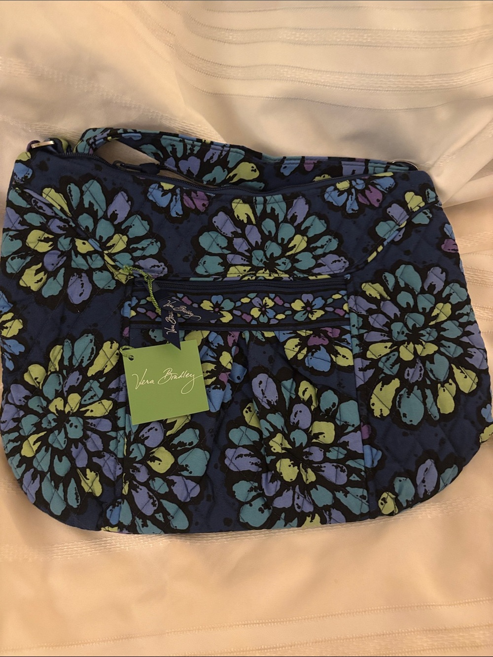 Vera Bradley Navy Floral Quilted Shoulder Bag